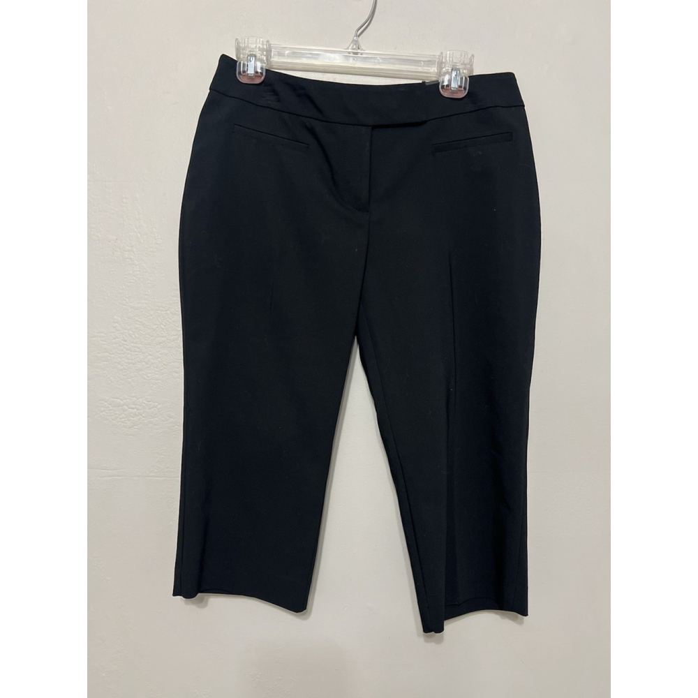 Apt 9 New Black Cropped Career Trouser Professional Workwear Flat Front 8P Curvy